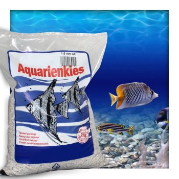 Aquariensand Aquariumsand Bodengrund 1-2 mm Aquarienkies hochrein Naturweiss 20 kg ( 4x 5 kg Beutel )