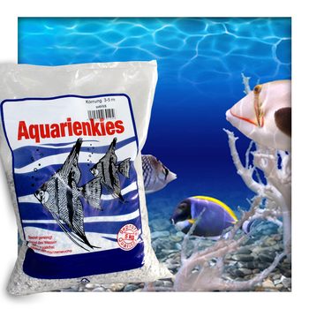 Aquarienkies Aquariumsand Bodengrund 3 - 5 mm Aquariensand hochrein Naturweis 5 kg ( 1x 5 kg Sack )