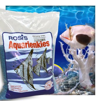Farbkies Blau Aquarium Deko Kies Aquariengrund Aquariumkies Bodengrund Körnung 2-4 mm 20 kg ( 4x 5 kg Beutel )