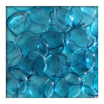 Glasnuggets Glassteine Muggelsteine Mosaiksteine Tischdeko 40 - 45 mm Petrol