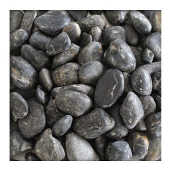 Glitter Stone Polierter Kiesel Glanzkies Flusskiesel Kieselsteine Ziersteine Gartenkies Zierkies schwarz 10/30 mm