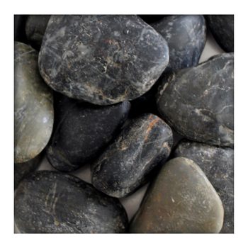 Glitter Stone Polierter Kiesel Glanzkies Flusskiesel Kieselsteine Ziersteine Gartenkies Zierkies schwarz 50/80 mm