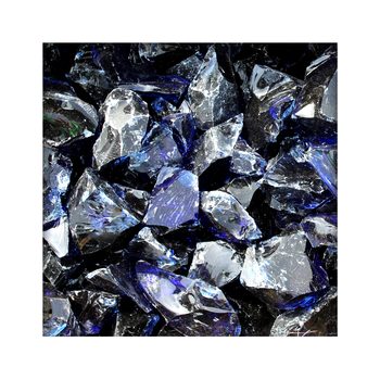 480 kg Glasbrocken Glasbruch Glassteine Glas Gabione 60-120mm versch. Farben Dark Blue