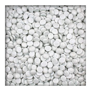 2,5  kg opake Glasnuggets Glassteine Muggelsteine Mosaiksteine 17-19 mm Weiss