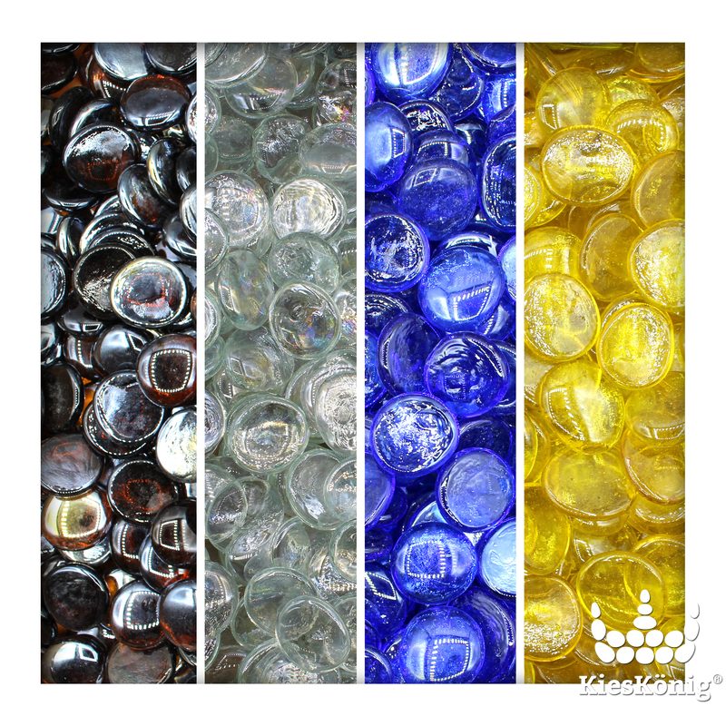 GLASNUGGETS MIX Glassteine Muggelsteine Mosaiksteine Streudeko ca 28-32 mm 