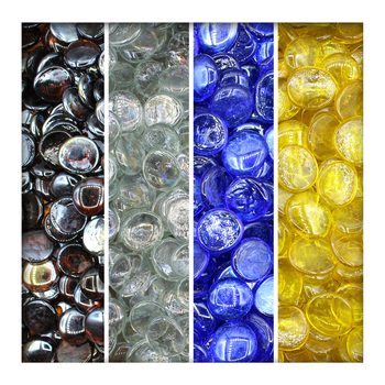 1 kg Glasnuggets Glassteine Muggelsteine Mosaiksteine Tischdeko 25-32 mm