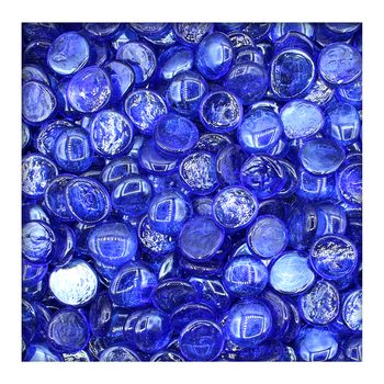 10 kg Glasnuggets Glassteine Muggelsteine Mosaiksteine Tischdeko 25-32 mm Eisblau