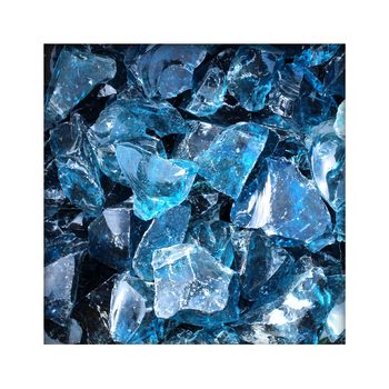 Glasbrocken Glasbruch Glassteine Glas Gabione 30-80 mm Blau 480 kg