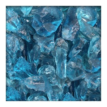Glasbrocken Glasbruch Glassteine Glassplitt Glas Gabione 40-80 mm Light Blue 10 kg Sack