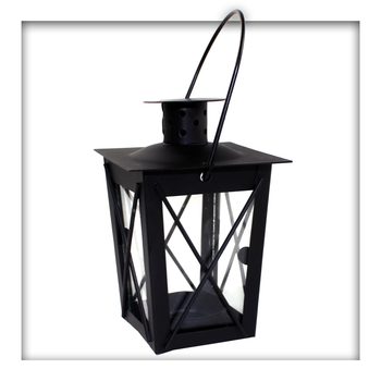 5 Stück Metall Mini- Laterne schwarz Gartenwindlicht, zum Aufhängen, Windlicht, Laterne
