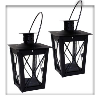 Metall Mini- Laterne schwarz Gartenwindlicht, zum Aufhängen, Windlicht, Laterne