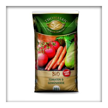 BIO Tomaten- und Gemüseerde, torffrei, auch für Salat und Wurzelgemüse geeignet, Kultursubstrat, 20 Liter